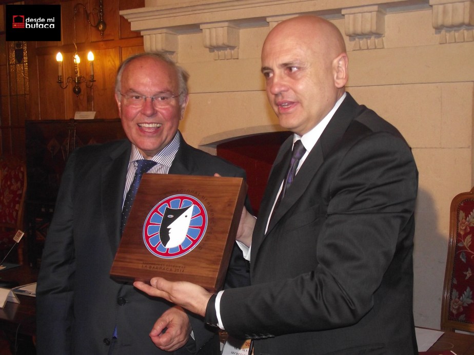 Junto al Rector de la UIMP, César Nombela.